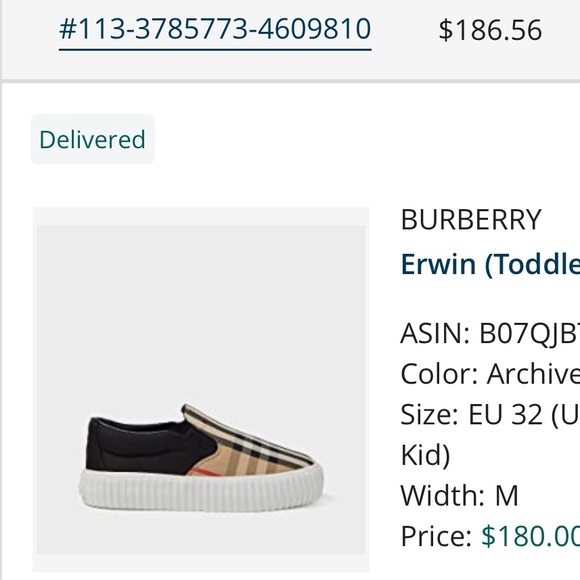 Authentic Burberry Kids Shoes - Picture 3 of 3